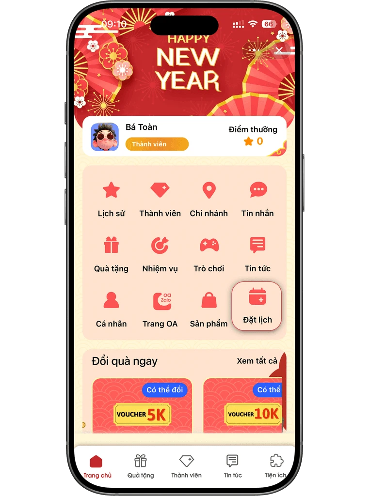 Chọn đặt lịch