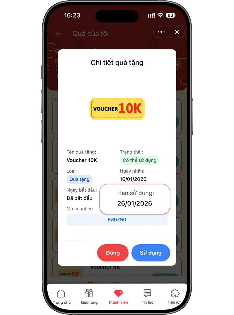 Đổi quà ưu đãi