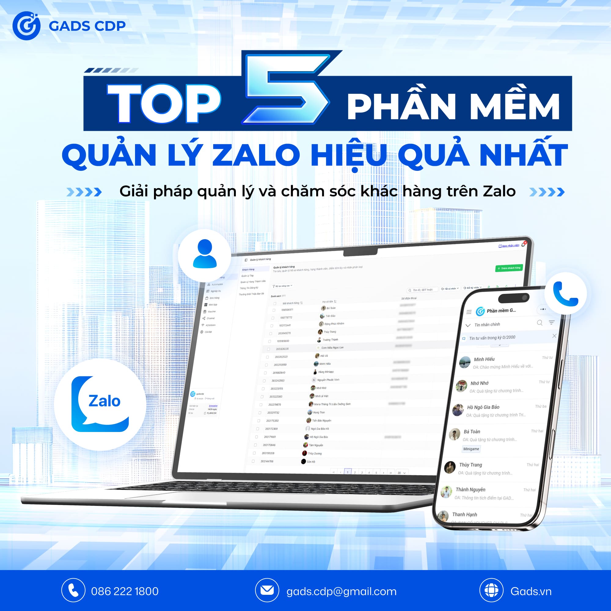 phần mềm quảng lý zalo